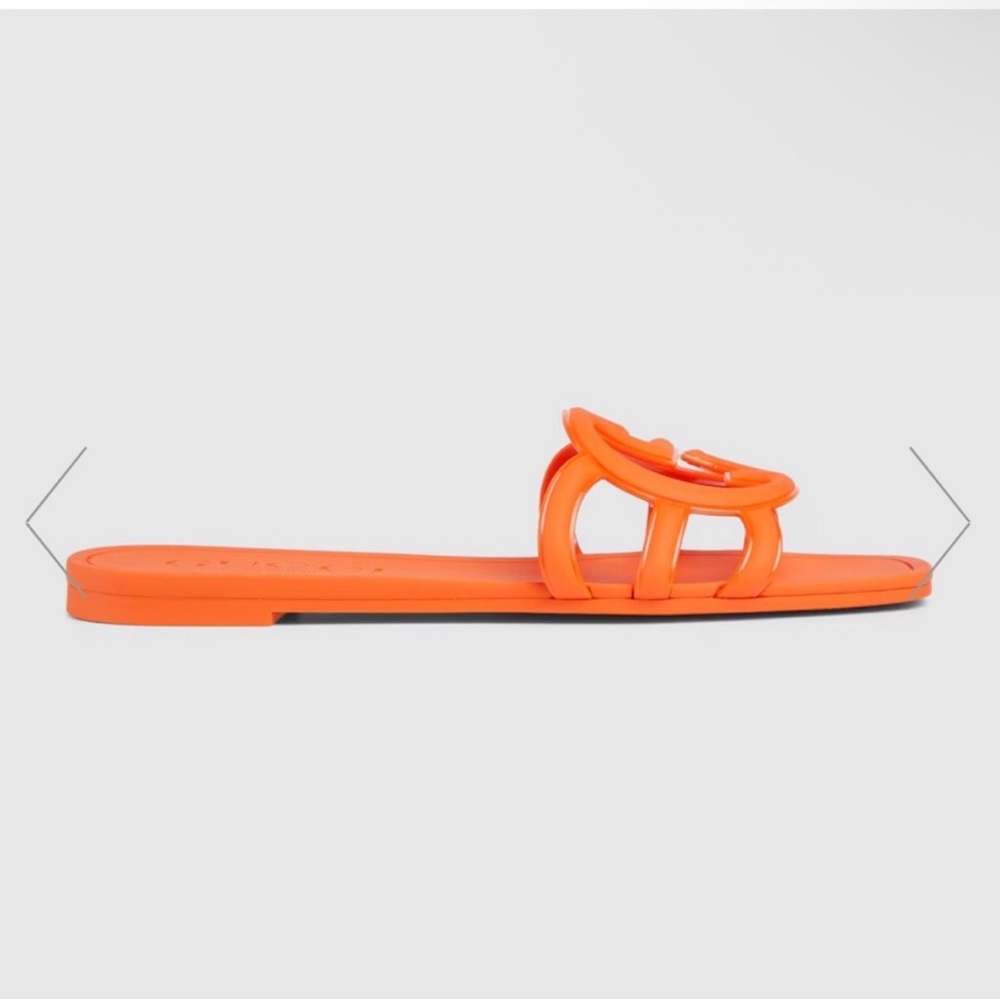 Gucci Orange Rubber Slide Sandal